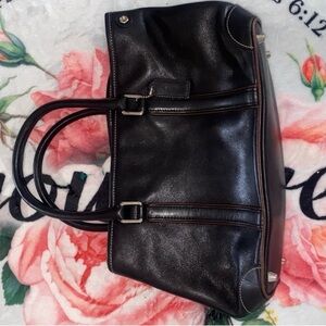 Coach Black Leather Tote Bag